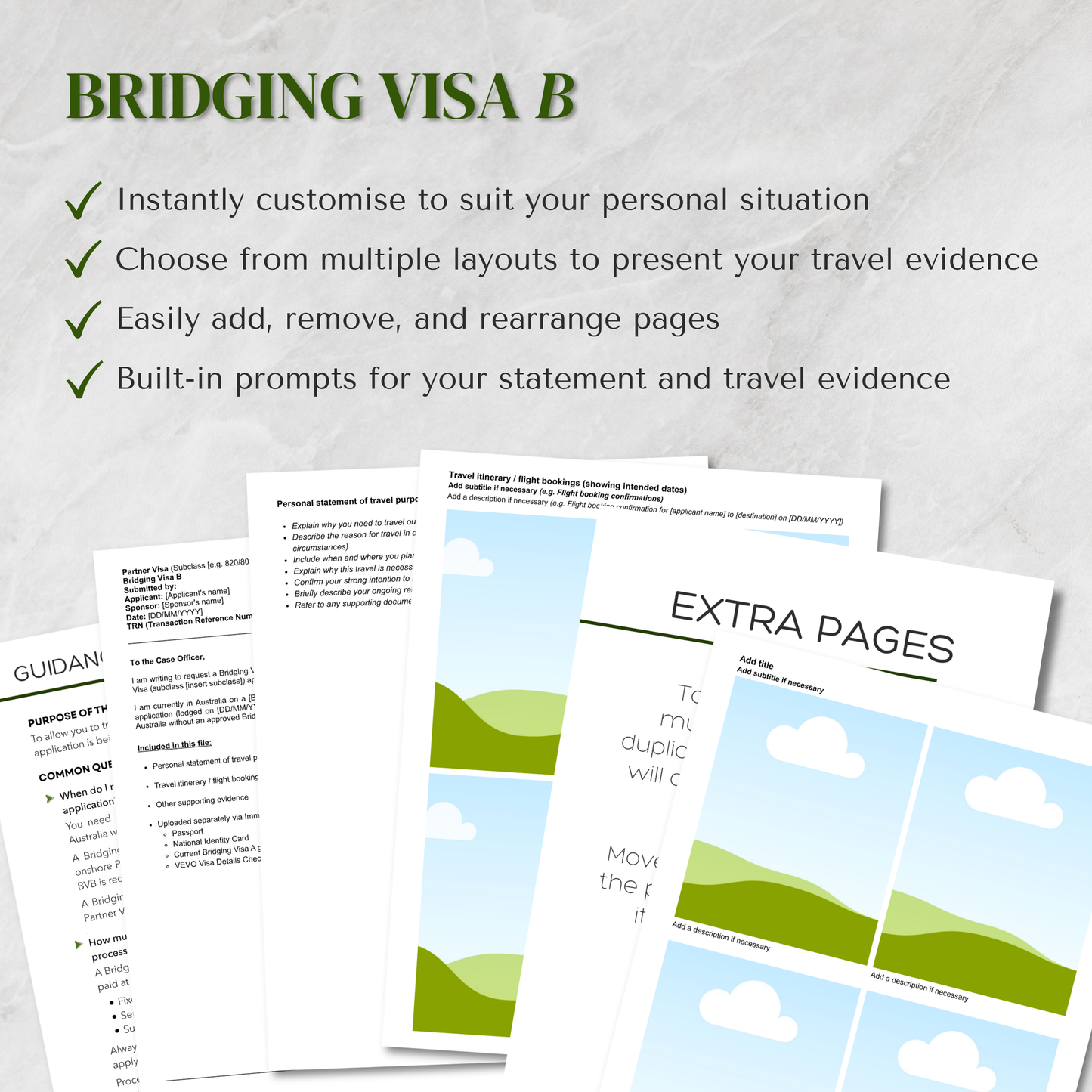 Partner Visa Template | Bridging Visa B
