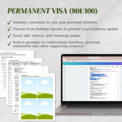 Partner Visa Template | Permanent Visa (801/100)