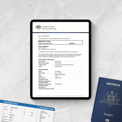 Partner Visa Template | Visitor Visa (Subclass 600)